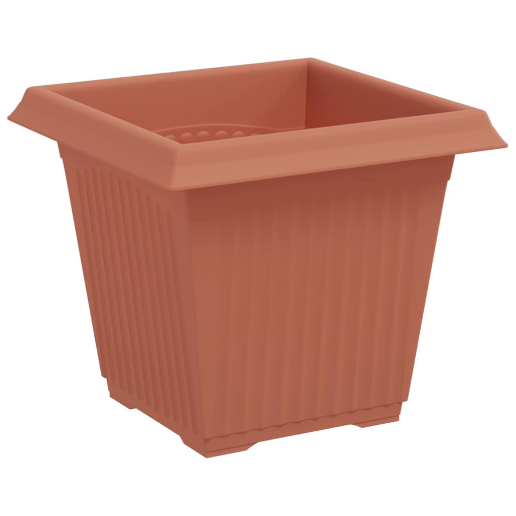 vidaXL Quadratischer Blumentopf 24 pcs Ziegelrot 16 x 16 x 14 cm
