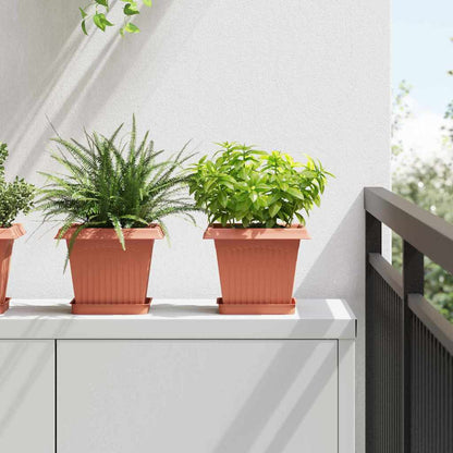vidaXL Quadratischer Blumentopf 24 pcs Ziegelrot 20 x 20 x 16 cm