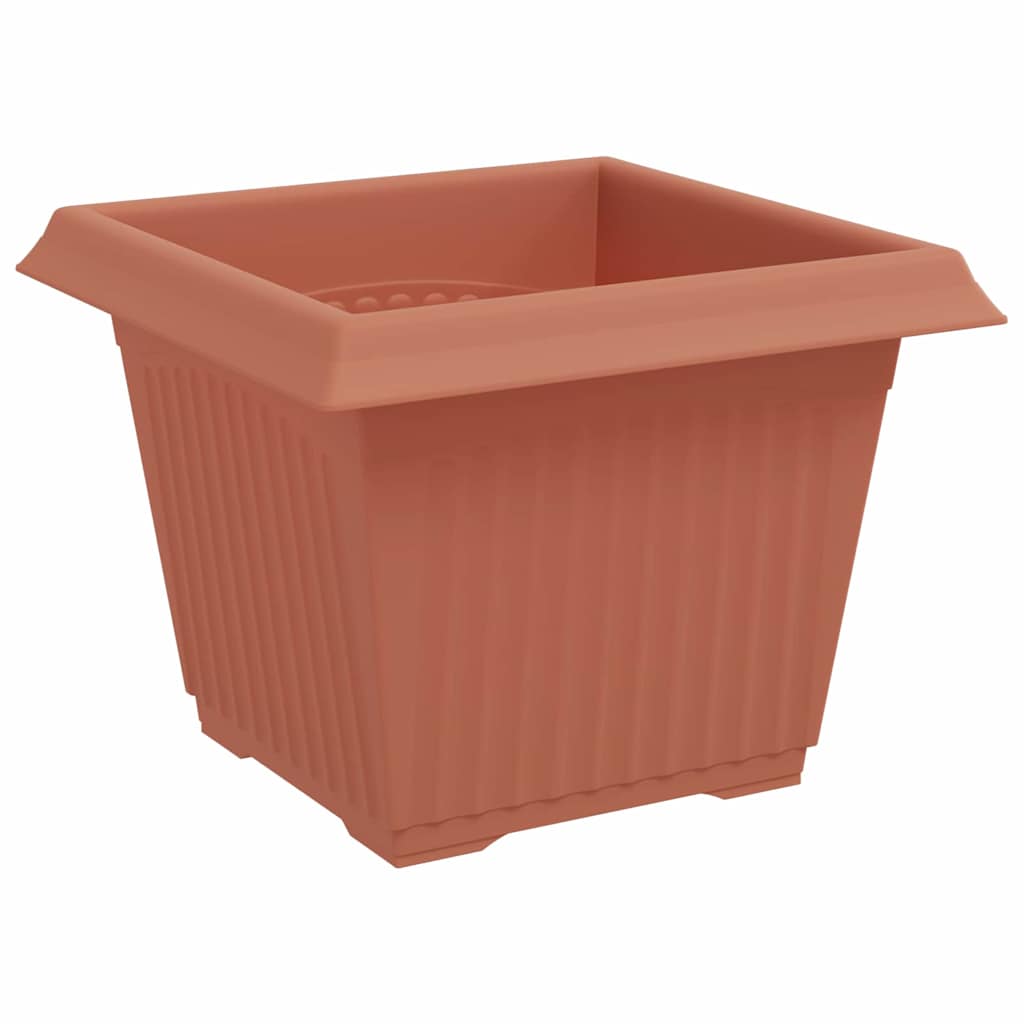 vidaXL Quadratischer Blumentopf 24 pcs Ziegelrot 23 x 23 x 17,5 cm