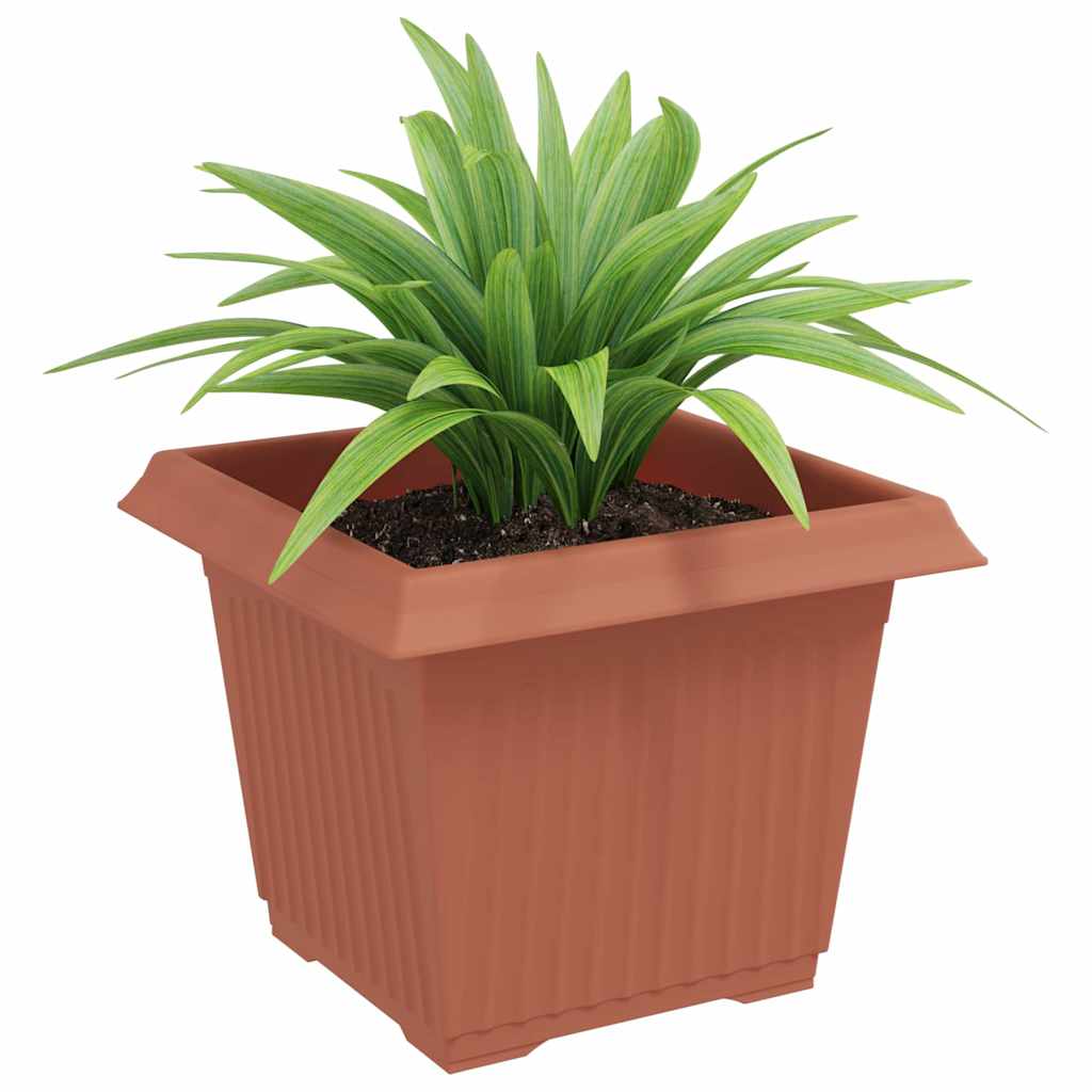 vidaXL Quadratischer Blumentopf 24 pcs Ziegelrot 23 x 23 x 17,5 cm