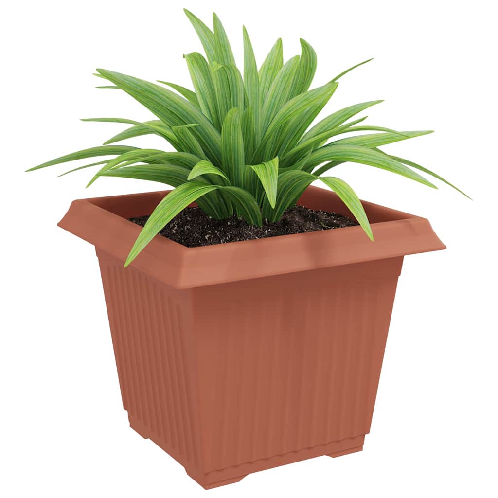 vidaXL Quadratischer Blumentopf 24 pcs Ziegelrot 28,5 x 28,5 x 22 cm
