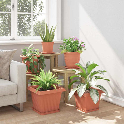 vidaXL Quadratischer Blumentopf 24 pcs Ziegelrot 33 x 33 x 26 cm