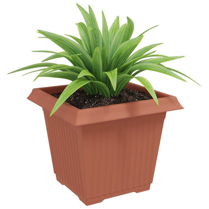 vidaXL Quadratischer Blumentopf 24 pcs Ziegelrot 33 x 33 x 26 cm