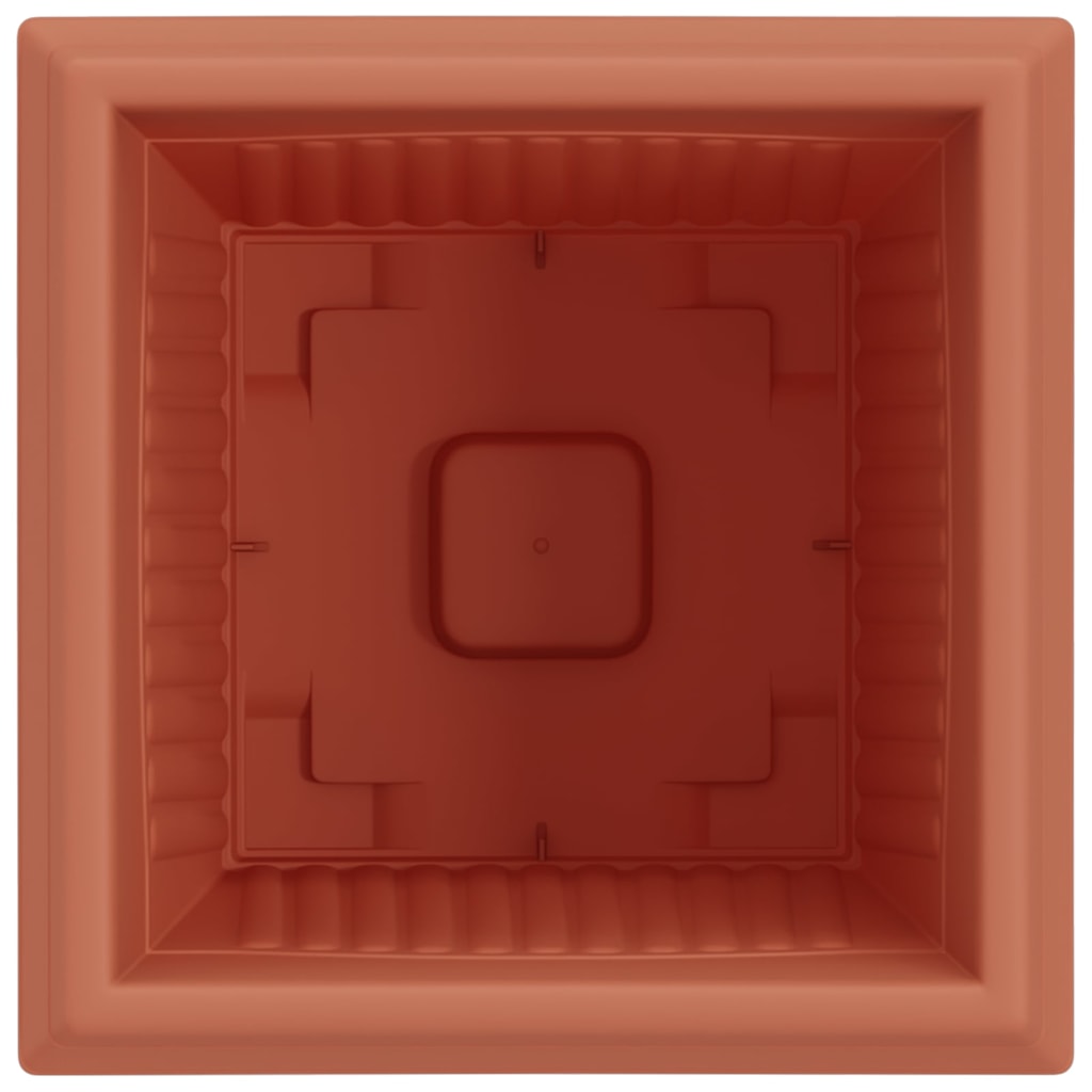 vidaXL Quadratischer Blumentopf 24 pcs Ziegelrot 33 x 33 x 26 cm