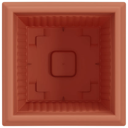 vidaXL Quadratischer Blumentopf 24 pcs Ziegelrot 33 x 33 x 26 cm