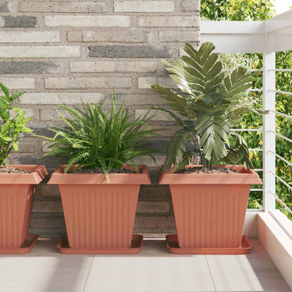 vidaXL Quadratischer Blumentopf 24 pcs Ziegelrot 38 x 38 x 30 cm