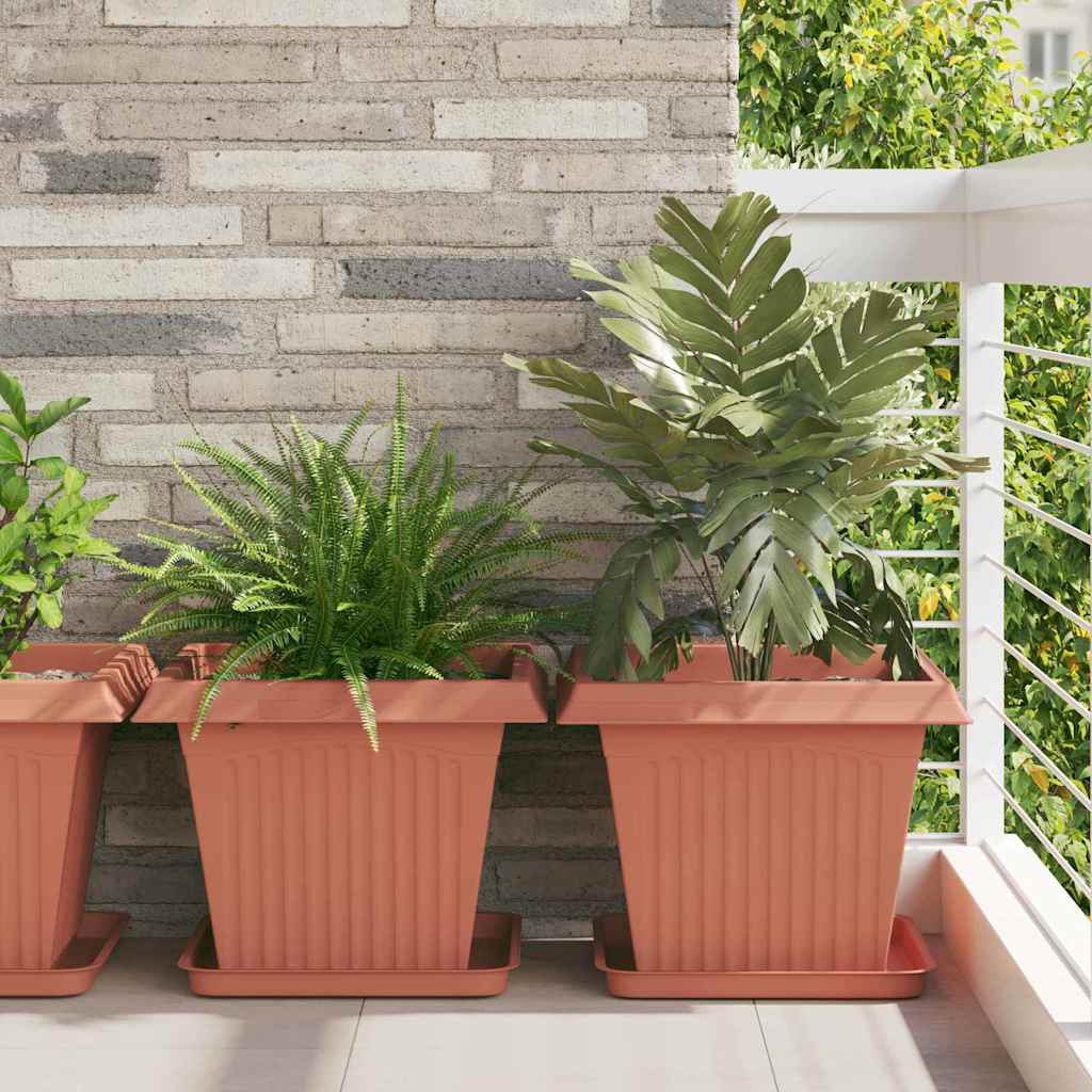 vidaXL Quadratischer Blumentopf 24 pcs Ziegelrot 43 x 43 x 33,5 cm