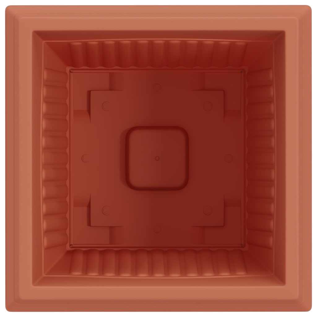 vidaXL Quadratischer Blumentopf 24 pcs Ziegelrot 43 x 43 x 33,5 cm
