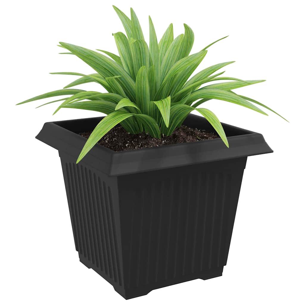 vidaXL Quadratischer Blumentopf 24 pcs Schwarz 28,5 x 28,5 x 22 cm