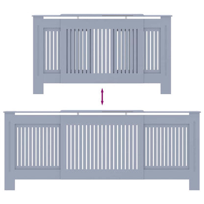 Heizkörperabdeckung 2 pcs Grau 205 x 20,5 x 81,5 cm