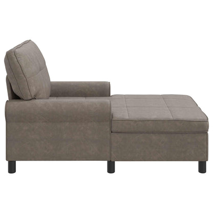Lounge-Liege mit Kissen Grau 91 x 157 x 91 cm Kunstleder