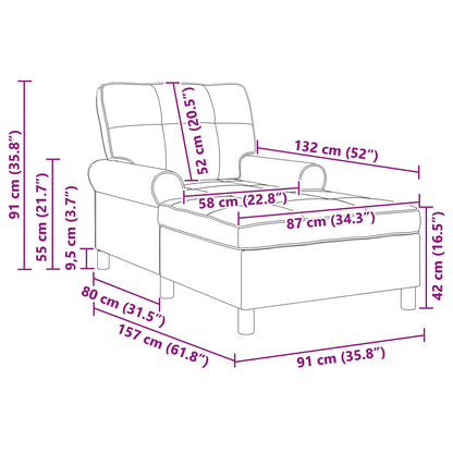 Lounge-Liege mit Kissen Hellgrau 91 x 157 x 91 cm Samt