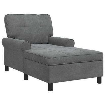 Lounge-Liege mit Kissen Dunkelgrau 91 x 157 x 91 cm Samt