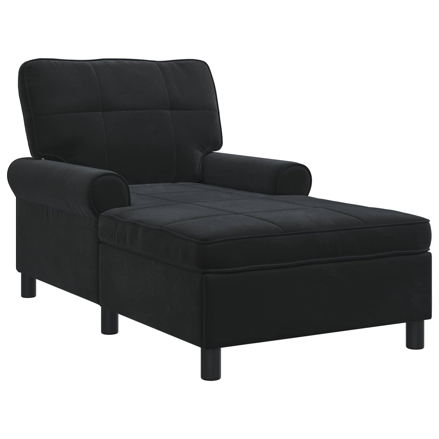 Lounge-Liege mit Kissen Schwarz 91 x 157 x 91 cm Samt