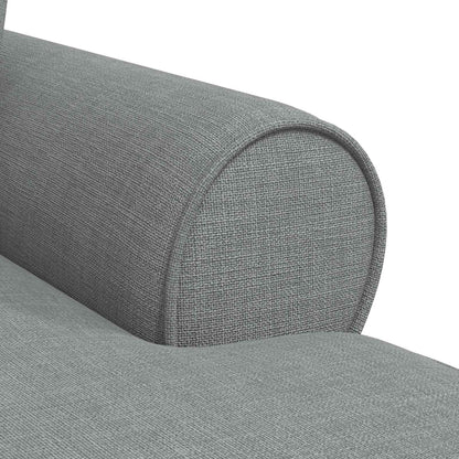 Chaise Lounge mit Rock mit Kissen 3 pcs Hellgrau Stoff