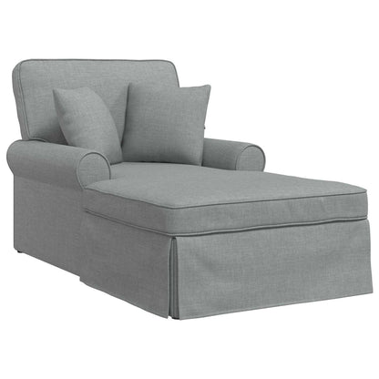 Chaise Lounge mit Rock mit Kissen 3 pcs Hellgrau Stoff
