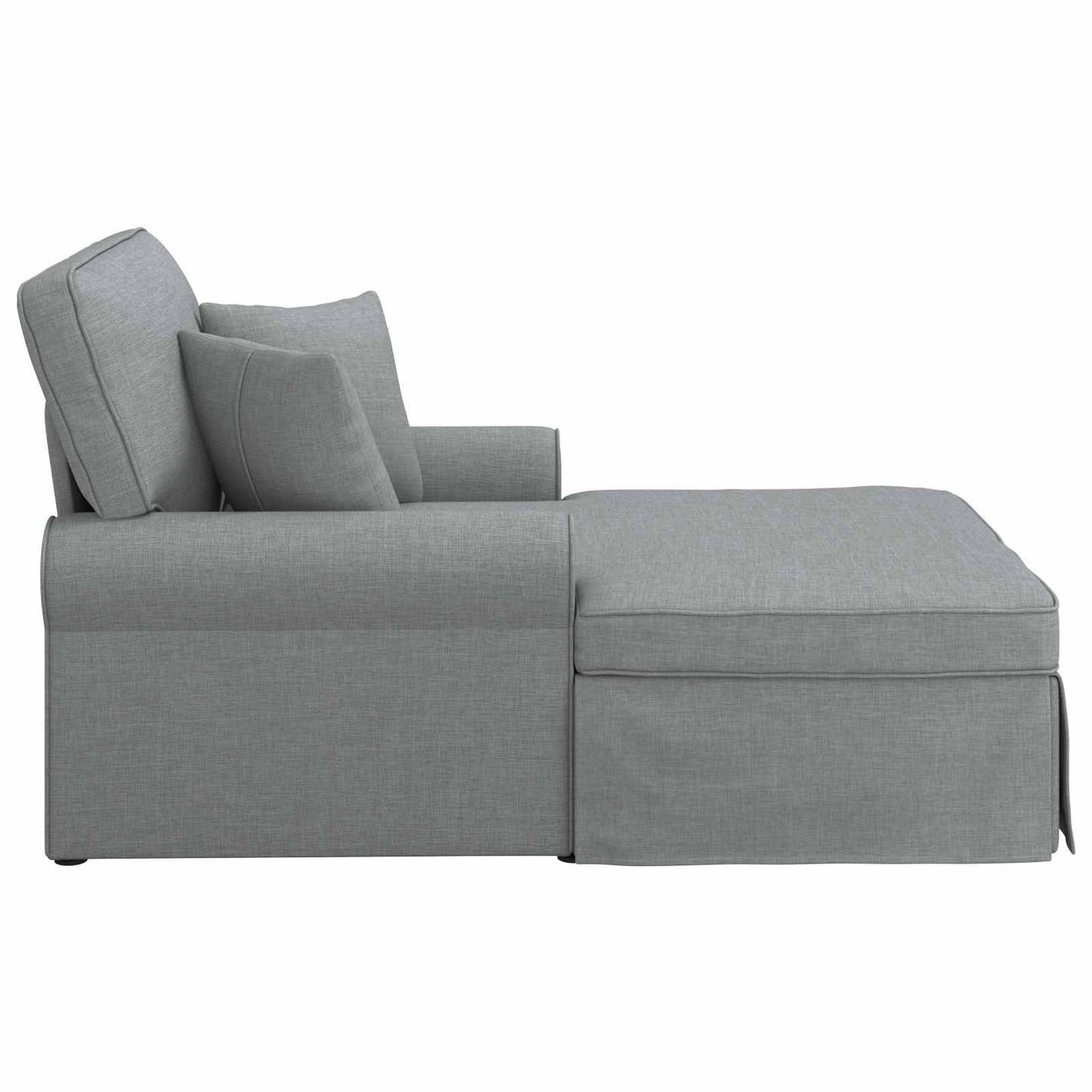 Chaise Lounge mit Rock mit Kissen 3 pcs Hellgrau Stoff