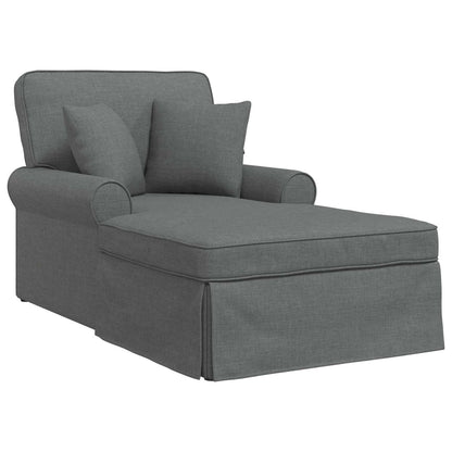 Chaise Lounge mit Rock mit Kissen 3 pcs Dunkelgrau Stoff