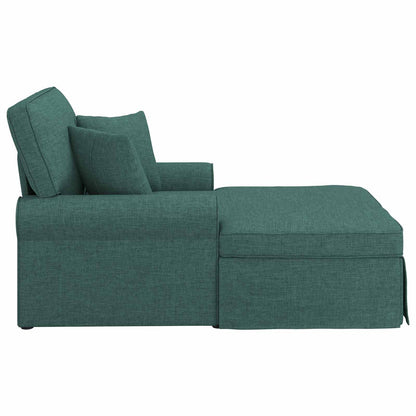 Chaise Lounge mit Rock mit Kissen 3 pcs Dunkelgrün Stoff