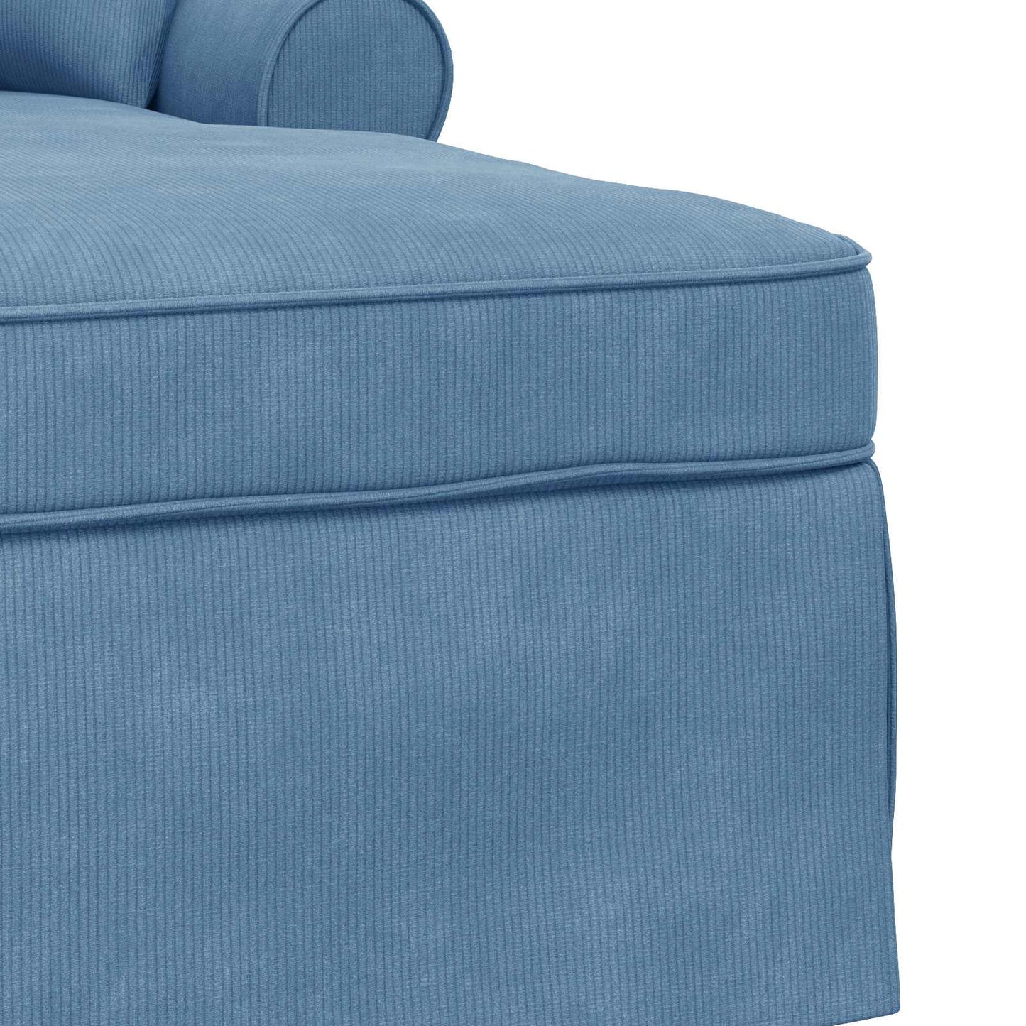 Chaise Lounge mit Rock mit Kissen 3 pcs Blau Cordstoff