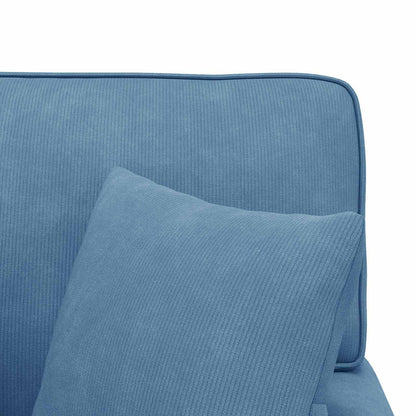 Chaise Lounge mit Rock mit Kissen 3 pcs Blau Cordstoff