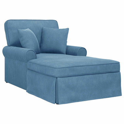 Chaise Lounge mit Rock mit Kissen 3 pcs Blau Cordstoff