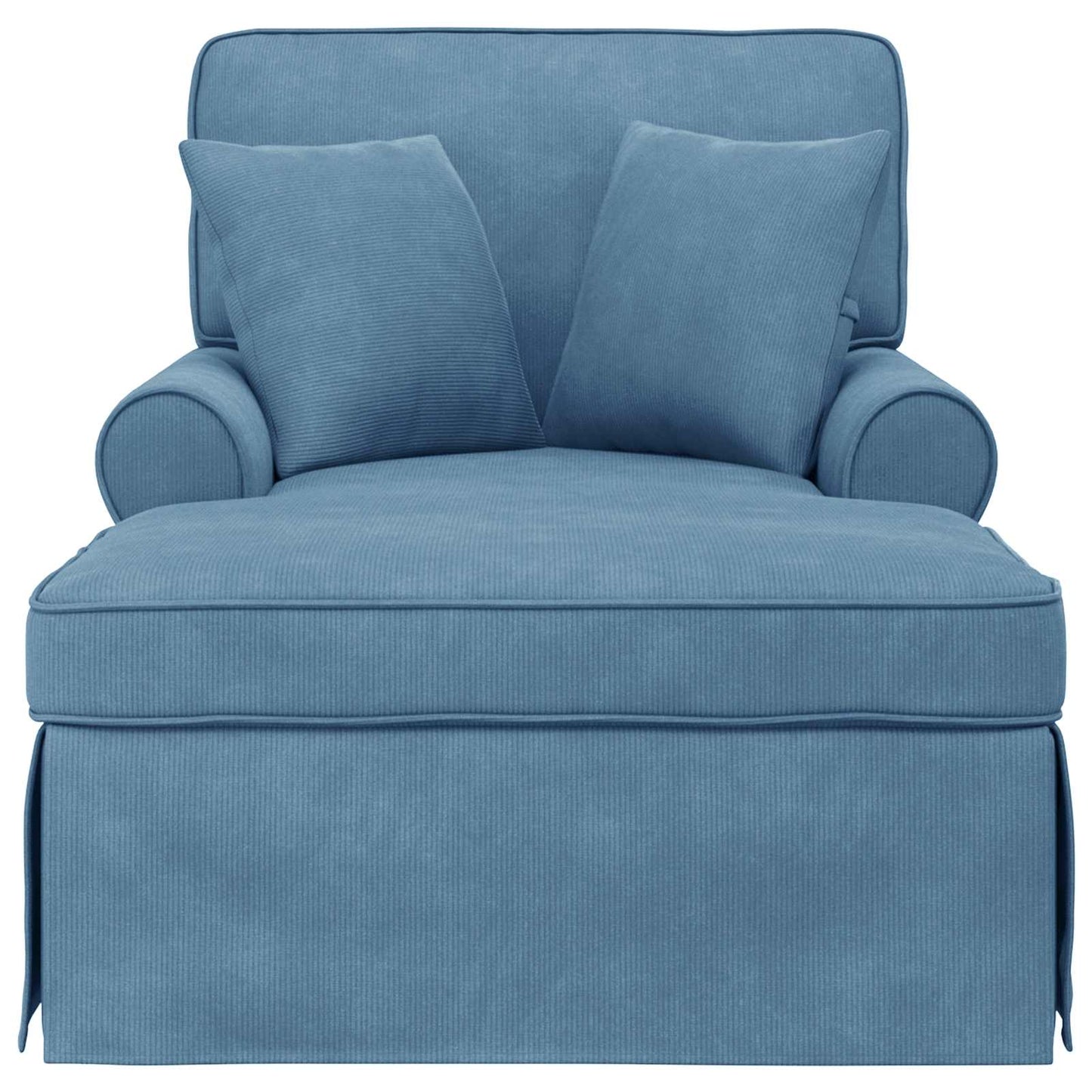 Chaise Lounge mit Rock mit Kissen 3 pcs Blau Cordstoff