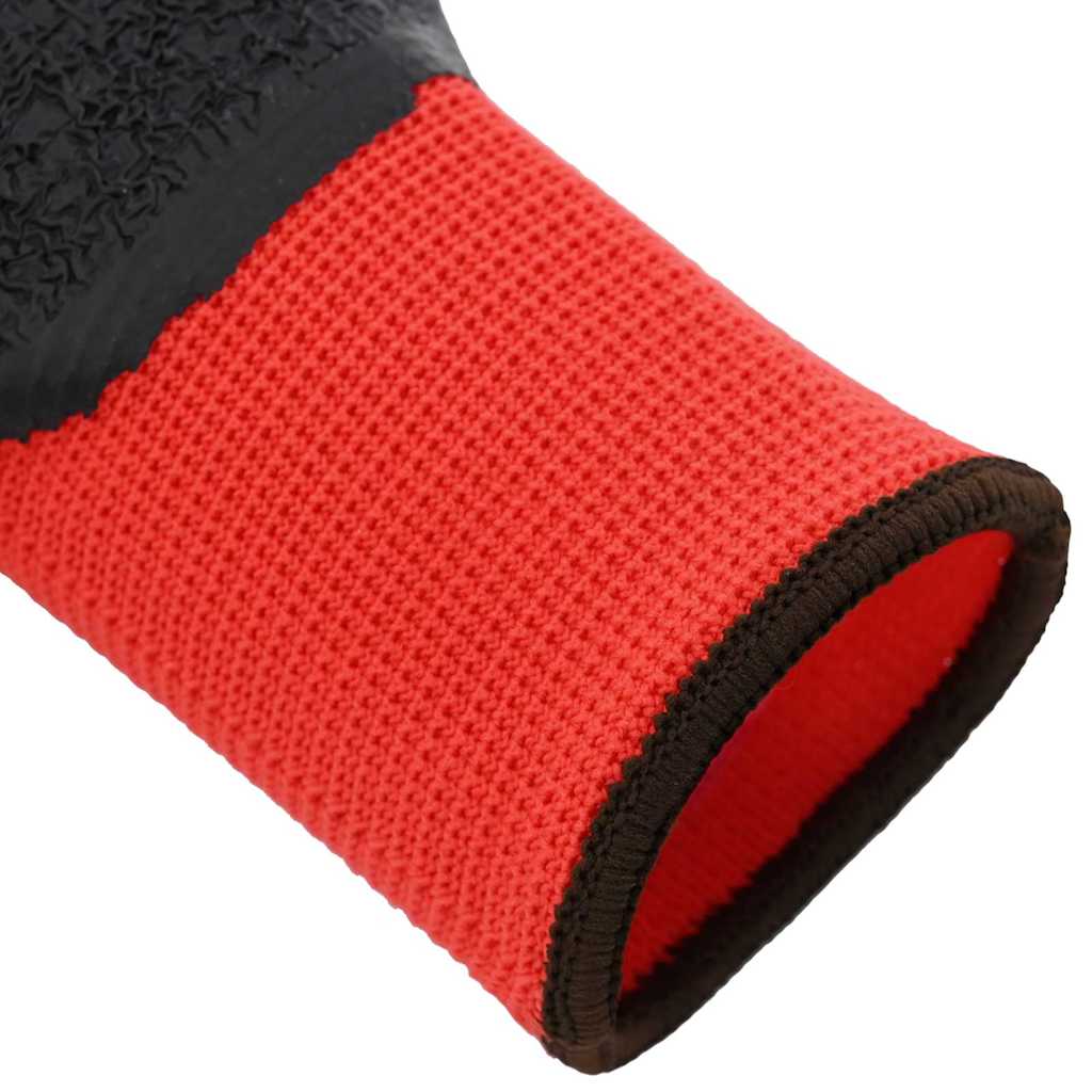 Arbeitshandschuhe 12 pcs Rot und Schwarz 8 / m Latexbeschichtung