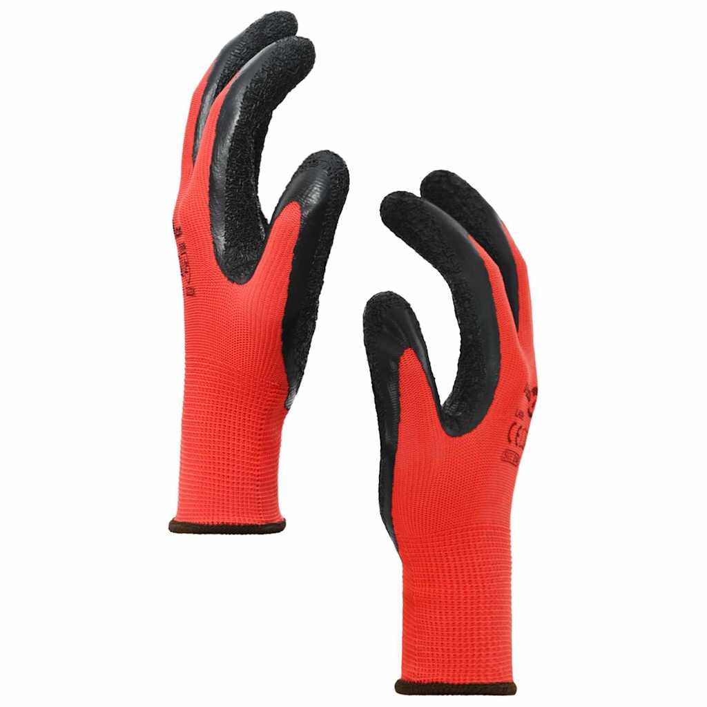 Arbeitshandschuhe 12 pcs Rot und Schwarz 8 / m Latexbeschichtung