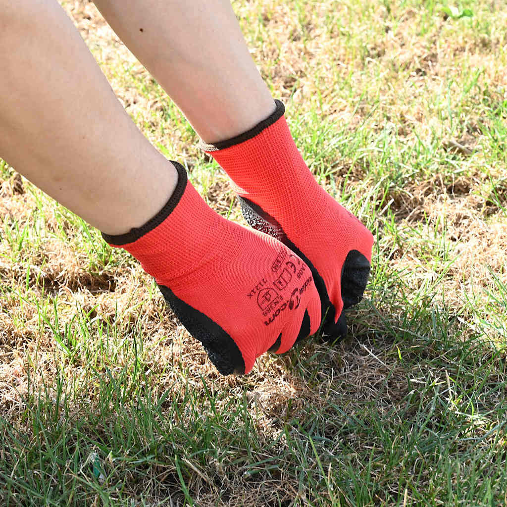 Arbeitshandschuhe 24 pcs Rot und Schwarz 8 / m Latexbeschichtung