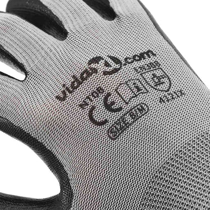 Arbeitshandschuhe 24 pcs Grau und Schwarz 8 / m Polyester