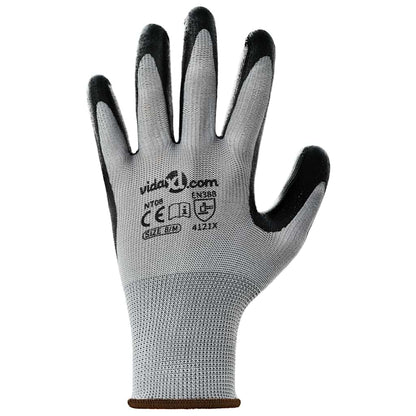 Arbeitshandschuhe 24 pcs Grau und Schwarz 8 / m Polyester