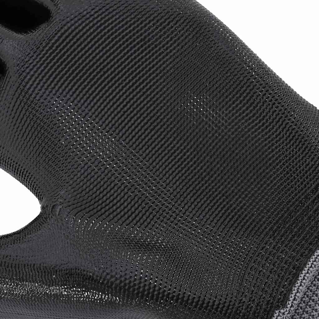 Arbeitshandschuhe 12 pcs Grau und Schwarz 10 / XL Polyester