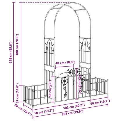Gartenbogen mit Schloss Grün 203 x 50 x 218 cm
