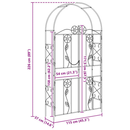 vidaXL Gartenbogen Uni Grün 115 x 37 x 226 cm