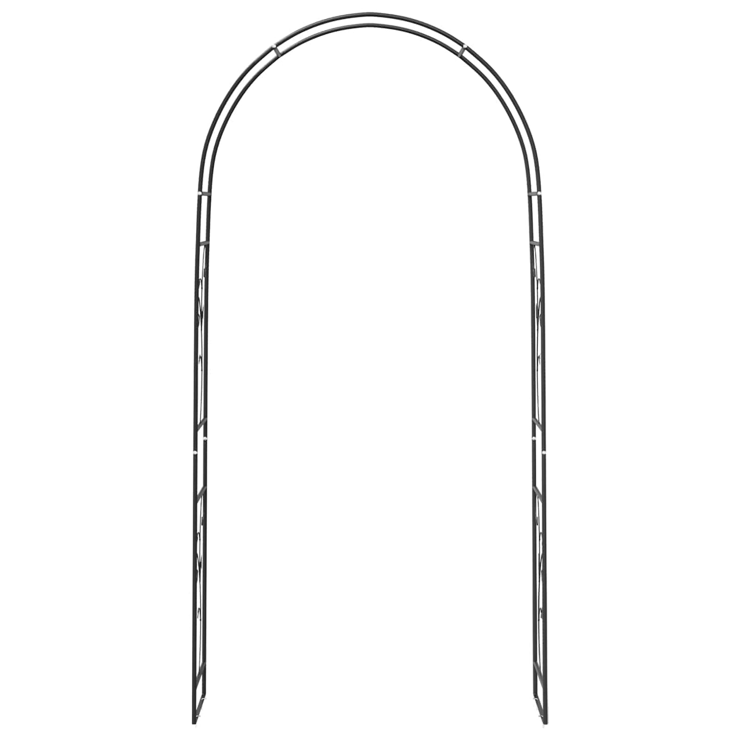 Gartenbogen Floral Schwarz 115 x 37 x 231 cm