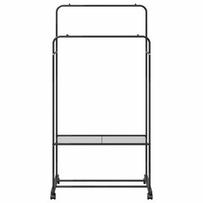 Kleiderständer mit Regal Mit Rad Schwarz 80 x 53 x 156 cm
