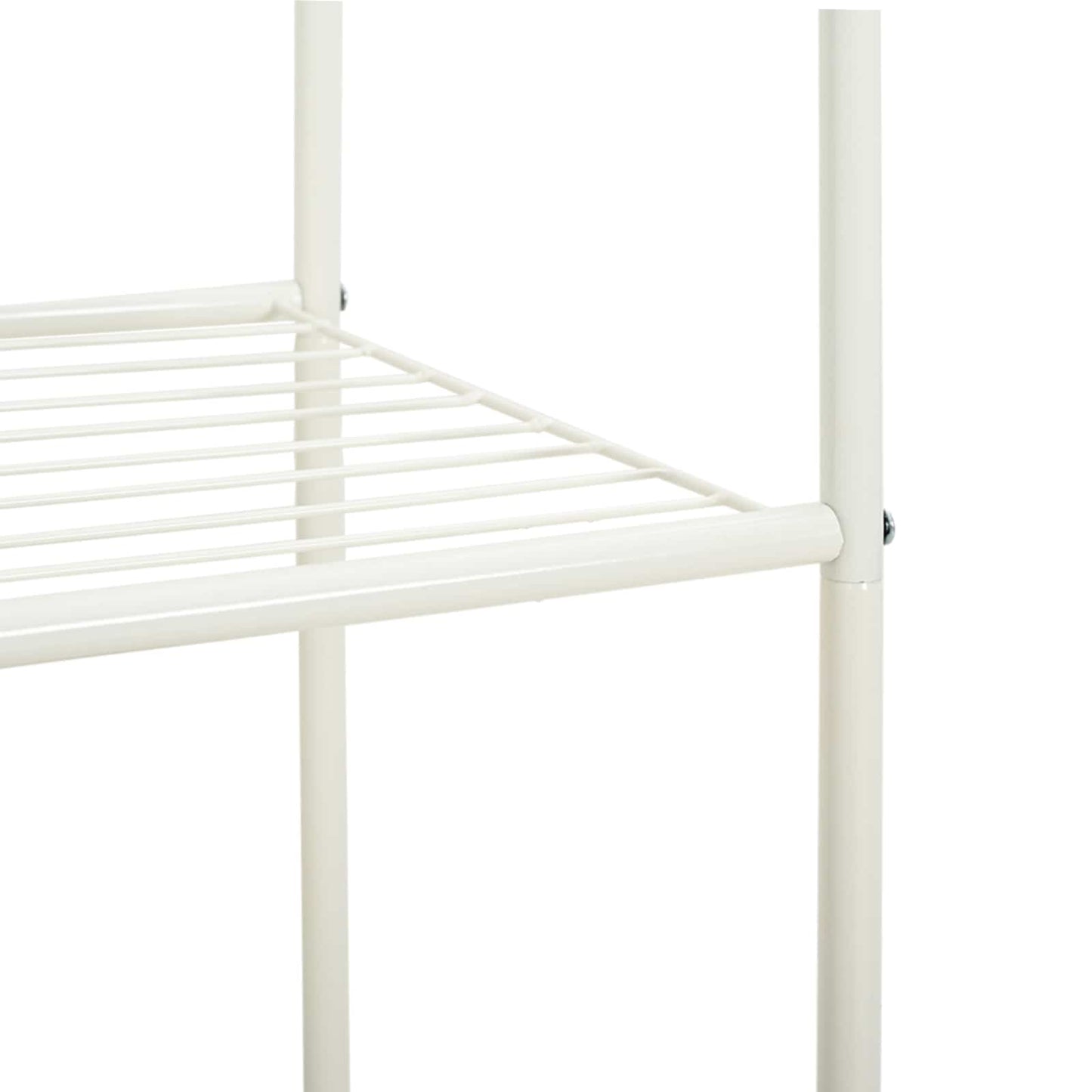 Kleiderständer mit Regal Mit Rad Weiß 80 x 53 x 156 cm