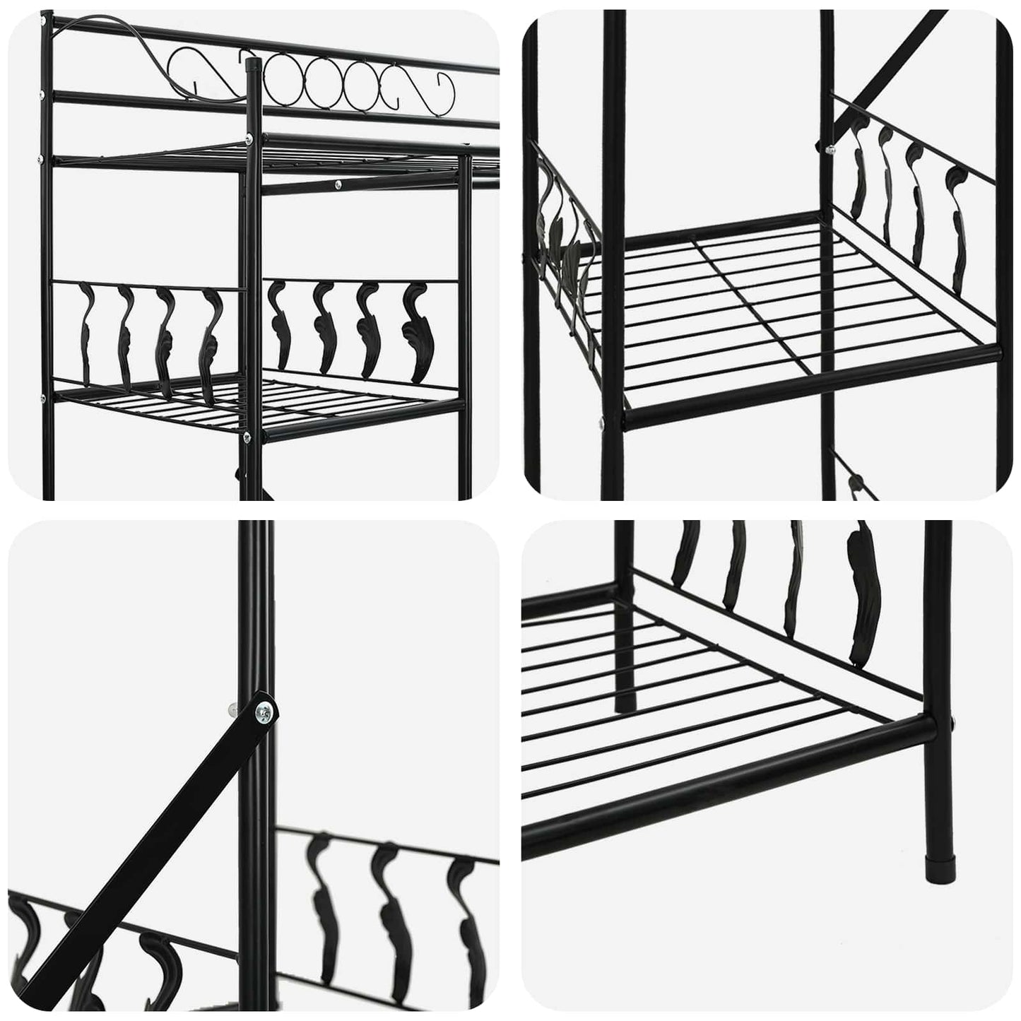 Offener Kleiderschrank Schwarz 101 x 43 x 188 cm Stahl