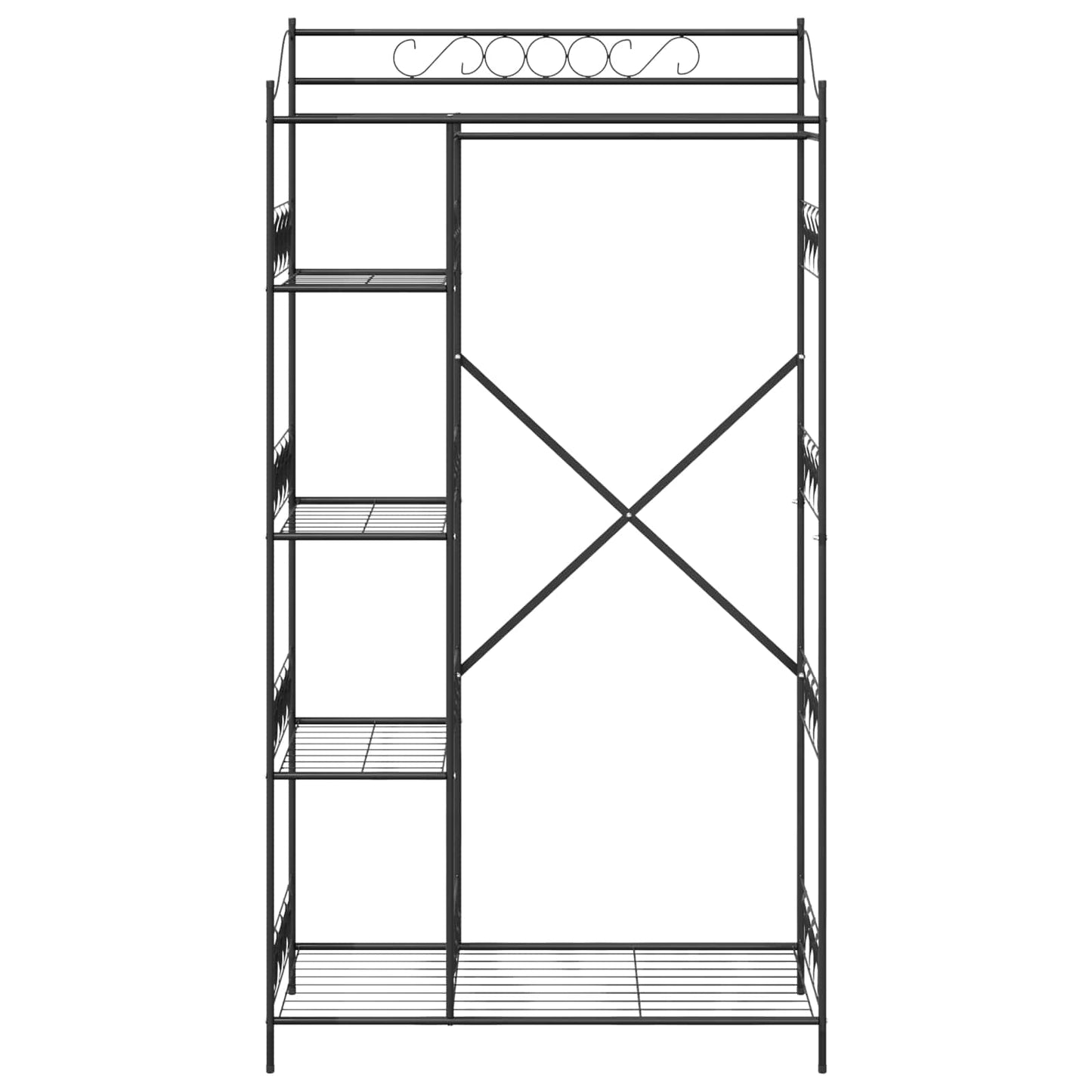Offener Kleiderschrank Schwarz 101 x 43 x 188 cm Stahl