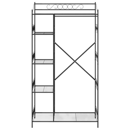 Offener Kleiderschrank Schwarz 101 x 43 x 188 cm Stahl