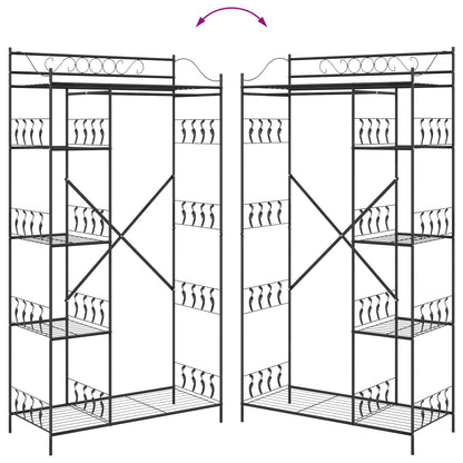 Offener Kleiderschrank Schwarz 101 x 43 x 188 cm Stahl