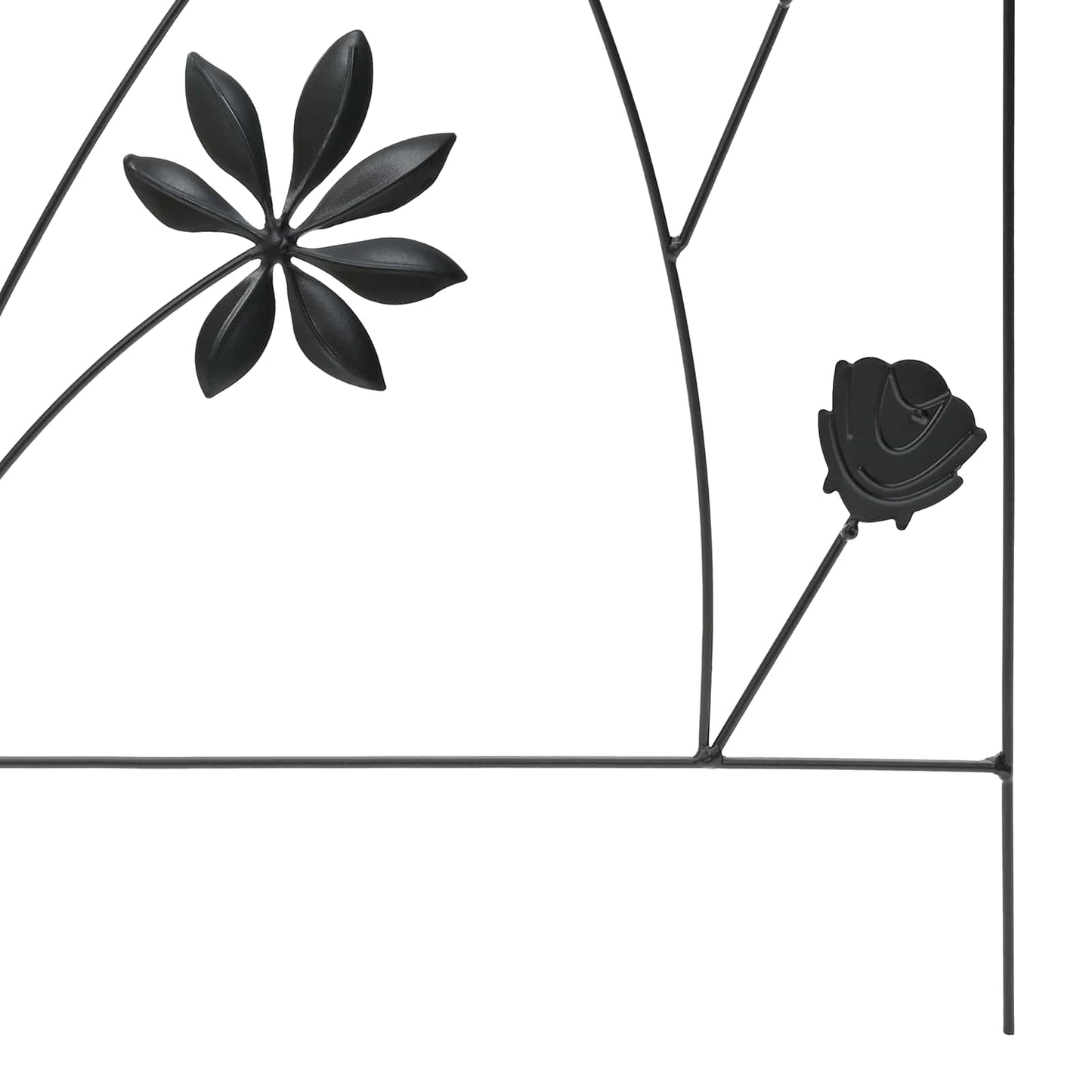 Gartenzaun mit Schloss 3 pcs Schwarz 112 x 39,5 cm Stahl