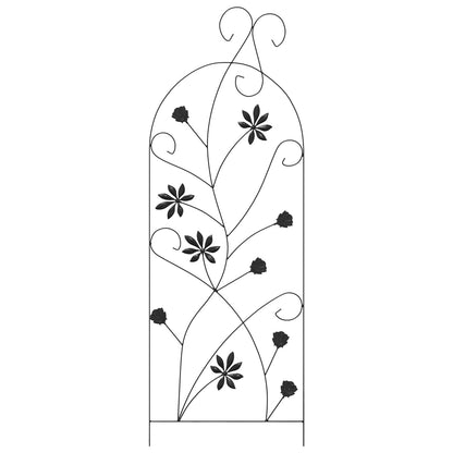 Gartenzaun mit Schloss 3 pcs Schwarz 112 x 39,5 cm Stahl