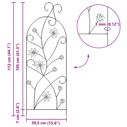 Gartenzaun 3 pcs Grün 112 x 39,5 cm Stahl