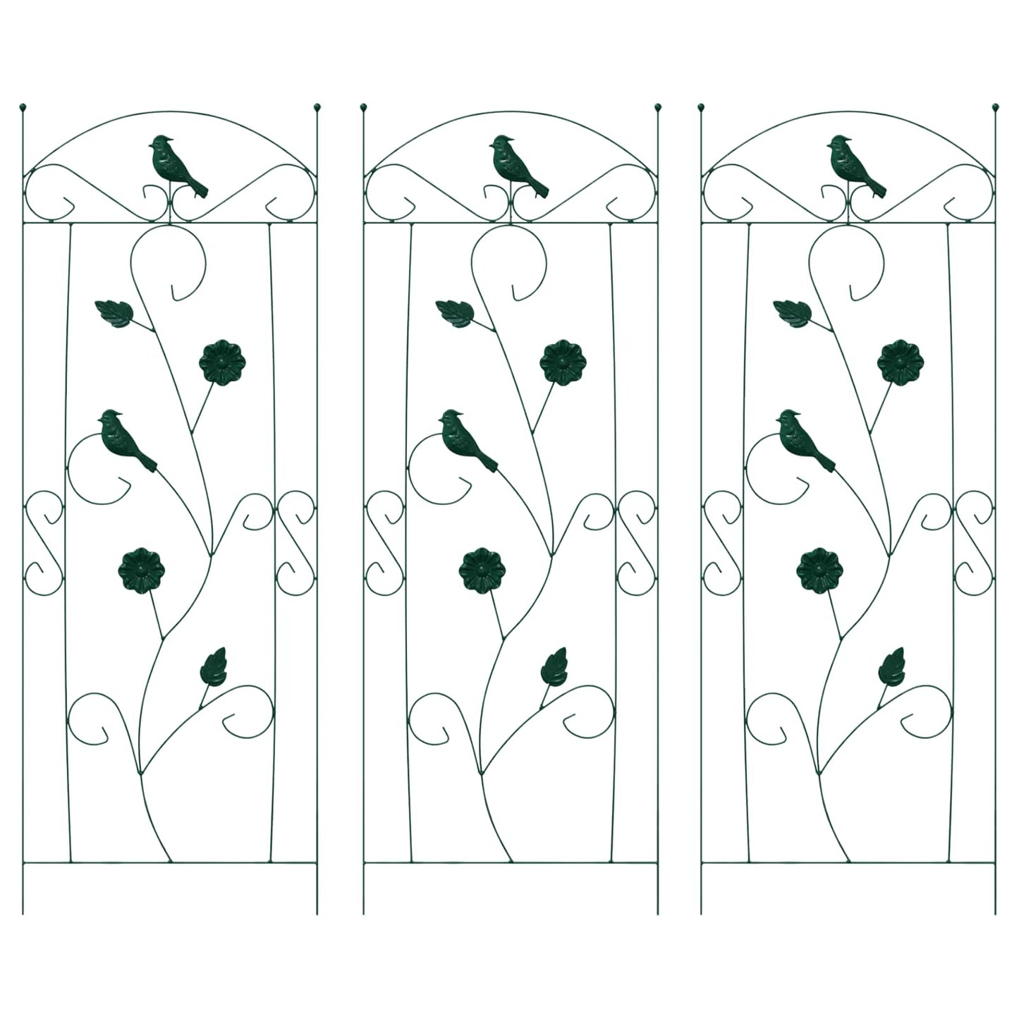 Gartenzaun 3 pcs Grün 110 x 40 cm Stahl