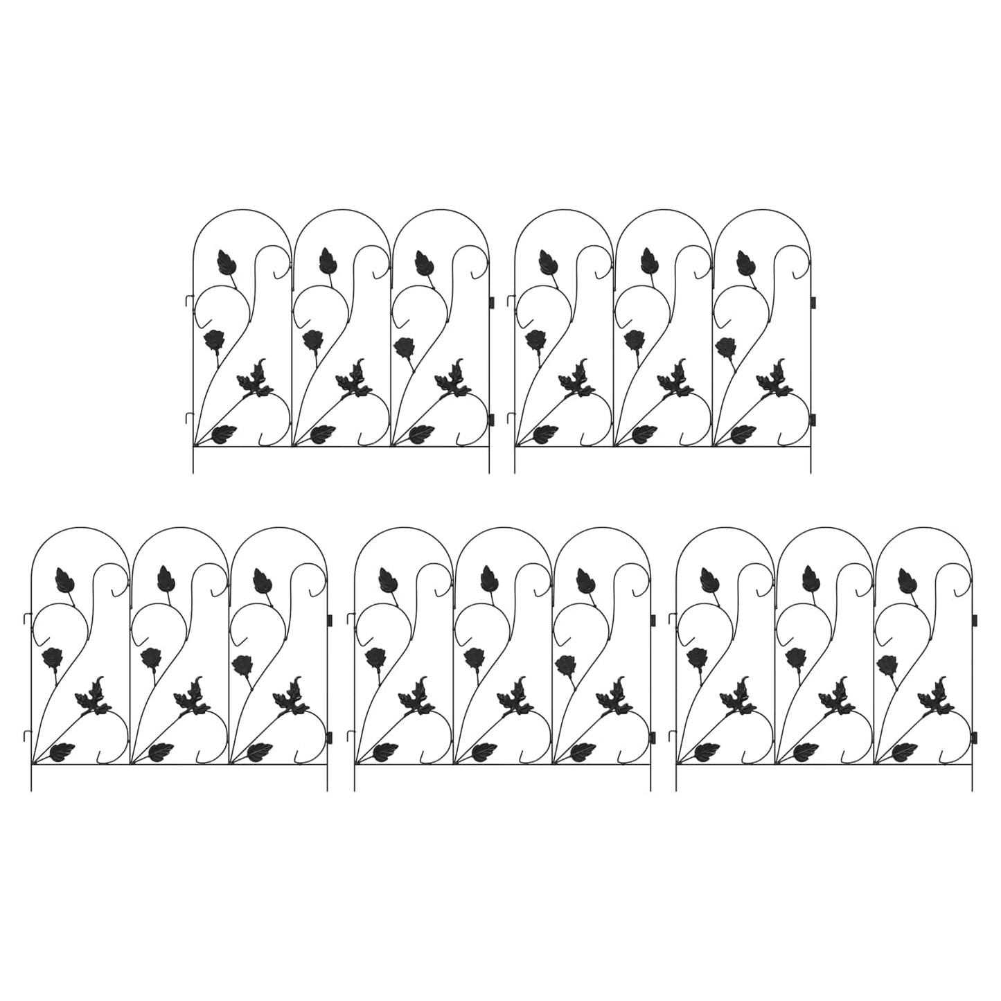 Gartenzaun Spalier Schwarz 307 x 54,5 x 0,3 cm
