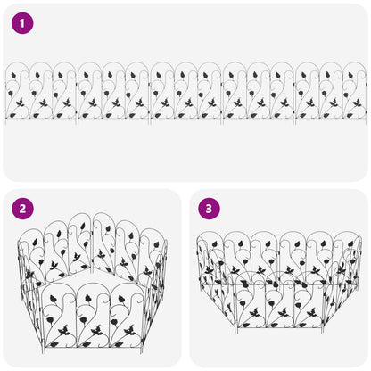 Gartenzaun Spalier Schwarz 307 x 54,5 x 0,3 cm