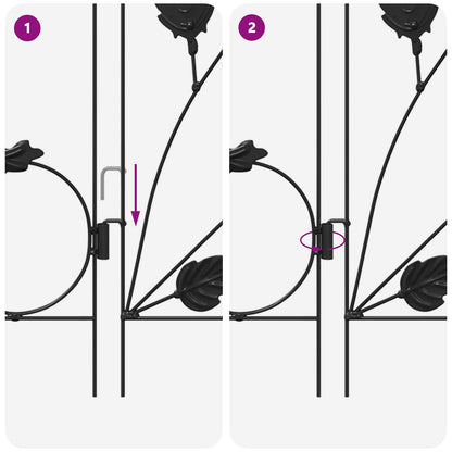 Gartenzaun Spalier Schwarz 307 x 54,5 x 0,3 cm