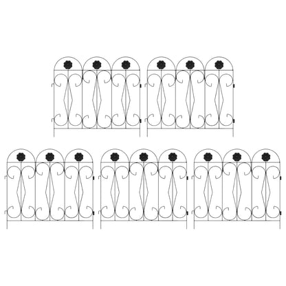 Gartenzaun Spalier Schwarz 305,5 x 55,5 x 0,3 cm